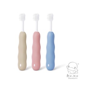 BÀN CHẢI ĐÁNG RĂNG LÔNG MỀM CHO BÉ 1-3 TUỔI, SET 3 CÁI, MÀU XANH HỒNG BE