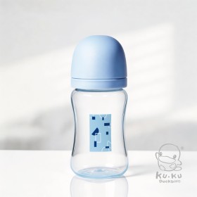 BÌNH SỮA NHỰA PP CAO CẤP CỔ RỘNG, NÚM TI SILICONE SIÊU MỀM CHỐNG ĐẦY HƠI CHO BÉ KUKU PLUS KU5936 - 240ML 